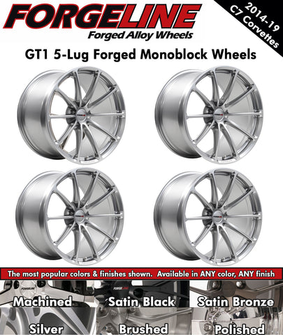 2014-19 Corvette Forgeline GT1 5-Lug 1-Piece Forged Monoblock Wheels (Ships in approx. 2-3 weeks)