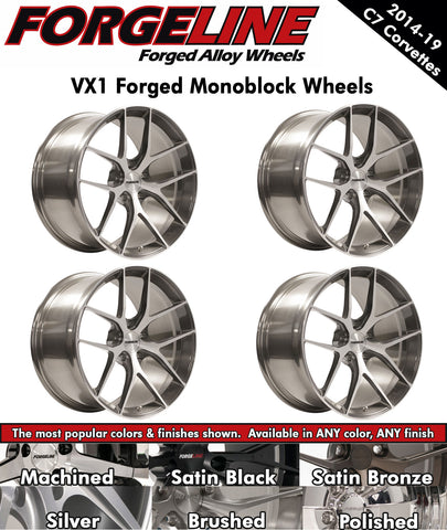 2014-19 Corvette Forgeline VX1 1-Piece Forged Monoblock Wheels (Ships in approx. 2-3 weeks)